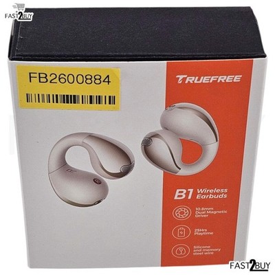 TrueFree B1 Sport Bluetooth Earbuds mit Ohrbügel Weiß-Gold 25h Playtime