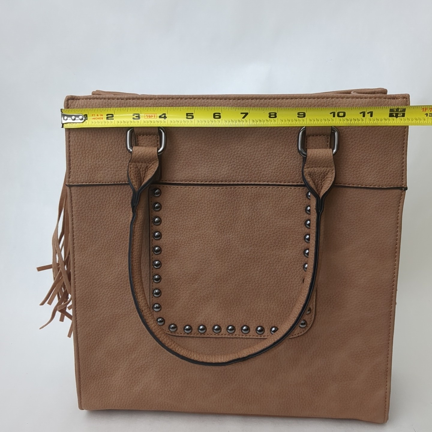 Black Rivet Large Rectangular Two Handles Tote Ta… - image 12