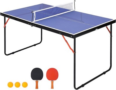 Ping Pong Table,4.5 ft Indoor/Outdoor Tennis Tables Game 2 Tennis Paddles