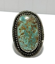 Vintage Sterling And Turquoise Ring Size 10.5