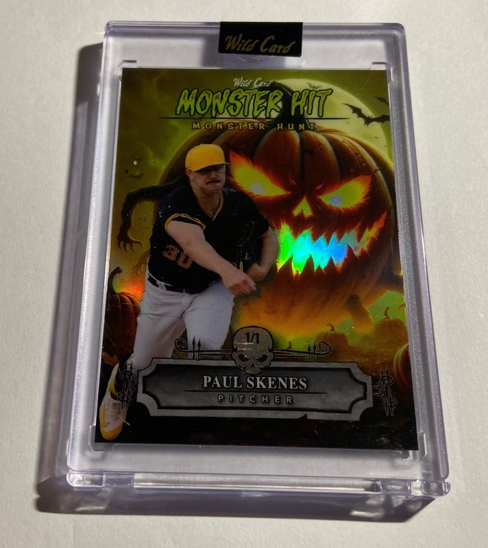 Paul Skenes 1/1 2025 Wild Card Haunted Hits Monster Hit Monster Hunt Pumpkin