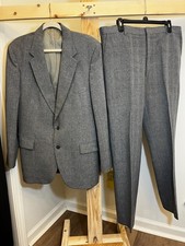 VTG Johnny Carson Gray Tailored Two Piece Suit Mens Parisian Alabama