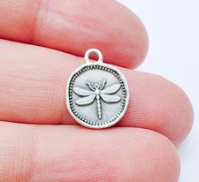 5 Dragonfly Charms, Animal Mini Pendant, Nature Earring Charm 16x12mm G37321