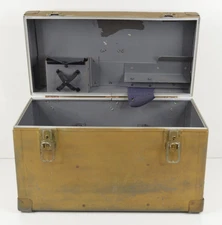 Vintage Storage Box Case w/ 6 Compartments Two Latches Originally Gray 19x12x9"