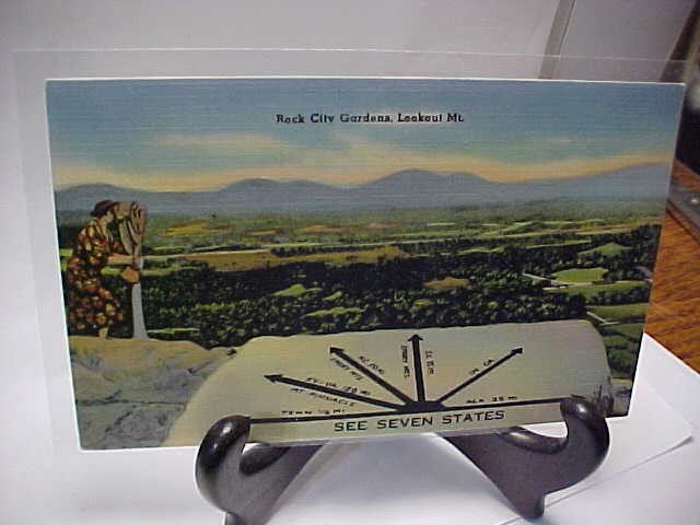 See Seven States, Rock City Gardens, Lookout Mountain, Tennessee TN Postcard