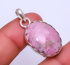 Black Manganese In Rhodonite - Colorado 925 Sterling Silver Pendant 1.37" P33