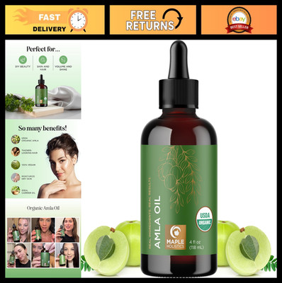 100% Pure Organic Amla Oil for Hair - Cold-Pressed, Extra Virgin, Hydrating Scal