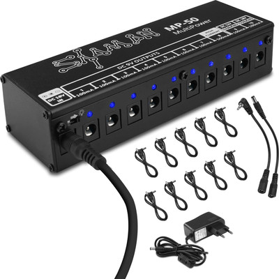 Leistungsstarkes 9V 12V 18V Netzteil für bis zu 10 Effekte für Gitarre und Bass