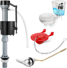 Universal Toilet Flusher Replacement Kit, Fill Valve, 2-Inch Flapper, Side Mount
