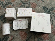 NEW Andre Richard Japan Tulip Bathroom Set- TUMBLER, SOAP DISH, TISSUE HOLDER