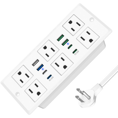 Recessed Power Strip with 45W USB C, Furniture Desk Flush Mount Outlet, Ultra...