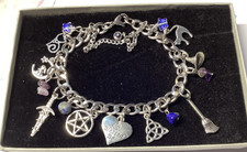 Pagan Charm Bracelet Spiritual Jewellery for Wiccan Witch Goth Gift