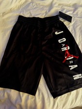 Nike Air Jordan Mesh Shorts Jumpman Vert Basketball Black Boys Size M