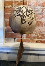 Early Vtg Paolo Soleri Cosanti Handmade Ceramic Clay Wind Bell Fish Brutalist