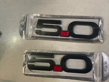 2015-2021 Mustang GT Genuine Ford OEM 5.0 Gloss Black  Fender Side Emblems Pair