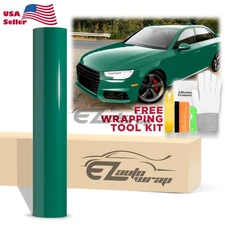 High Gloss Dark Green Car Vinyl Wrap Sticker Decal Sheet Film DIY Air Release