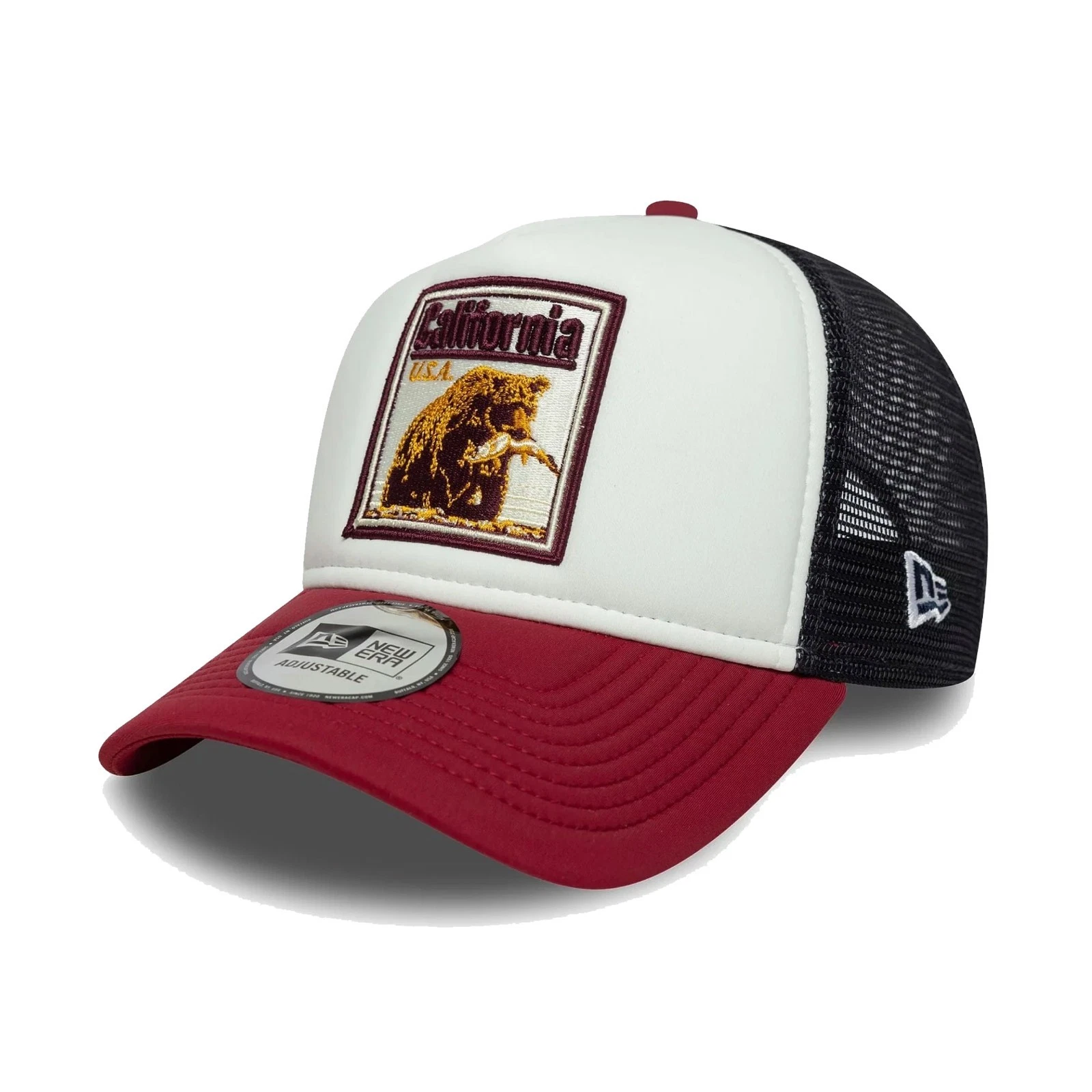 New Era Cap Men's California USA Bear Wild Life Patch Snapback Trucker Hat