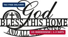 Bless This Home Wall Decor Metal Sign, God Bless This Home Sign, Christian Wall