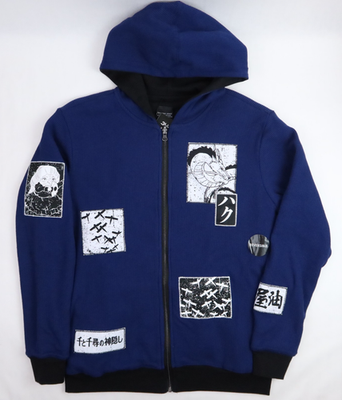 Spirited Away Reversible Hoodie Men's Extra Small Haku No-Face