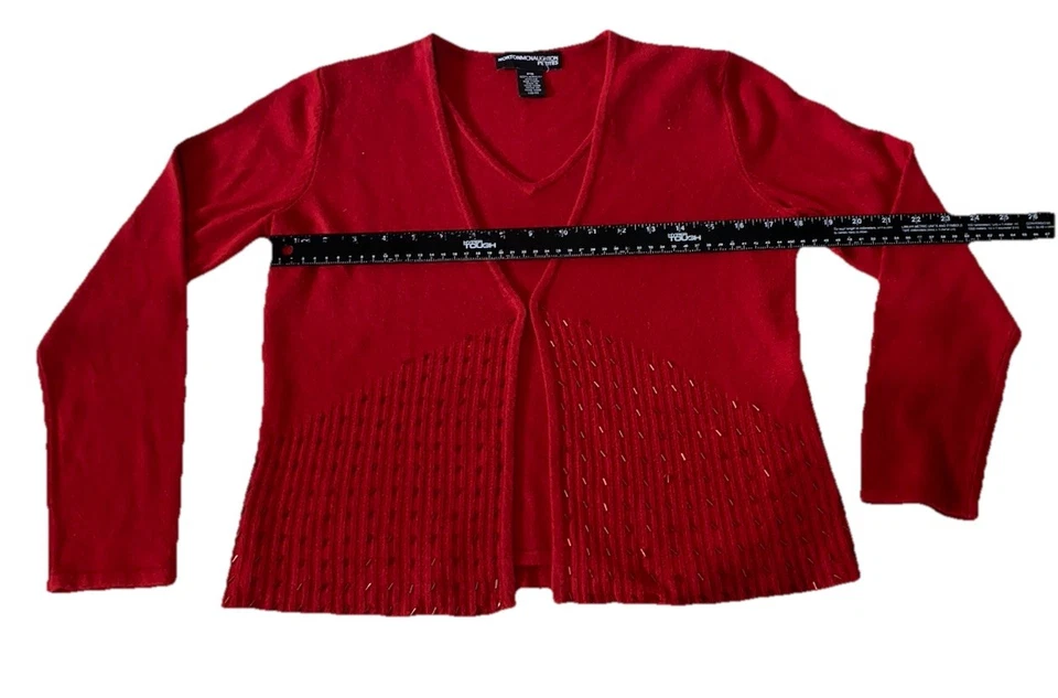 Suéter Pullover Norton McNaughton Rojo Cuentas Cuello Redondo Para Mujer’s PS Foto 4 de 4