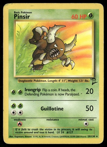 Pinsir 29/130 Rare Base Set 2 Pokemon MP