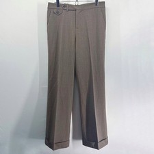 Vintage Ralph Lauren Tan Wool High Waisted Wide Leg Trouser Dress Pants 6 Petite