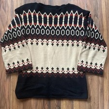 VTG It  s Pure Gould Scandi-Inspired Geometric Knit Sweater USA Made 80s 90s M/L