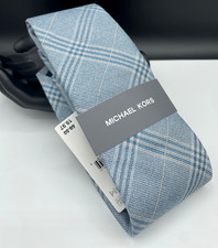 MICHAEL KORS Men's 100 Polyester Tie  Indigo  Plaid  NEW MSRP: 69.50