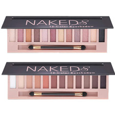 2 Pack Makeup Eyeshadow Palette Kit,12 Colors Nude Matte Smokey Shimmer Glitter