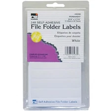 Charles Leonard File Folder Labels, 0.56x3.43", White, 248-Count Box (45235)