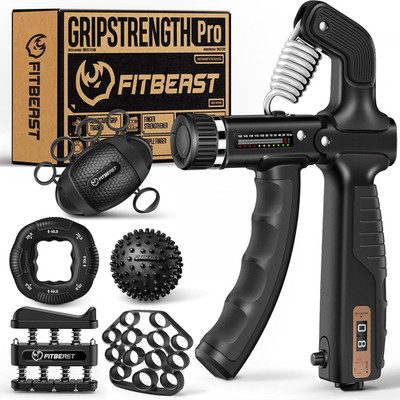 Grip Strength Trainer, Hand Gripper Strengthener Kit - 6 Pack with Adjustable Re
