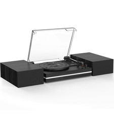 Vinyl Record Player with Dual Separate Stereo Speakers Vintage Turntable with...