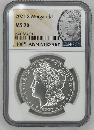 2021-S Morgan Silver Dollar NGC MS70 First Day of Issue .999 Silver Morgan!