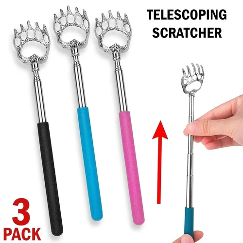Neu 3er Pack Metall Rückenkratzer Rücken ausziehbar Massagegerät Bärenkralle Teleskop - Bild 7 von 10