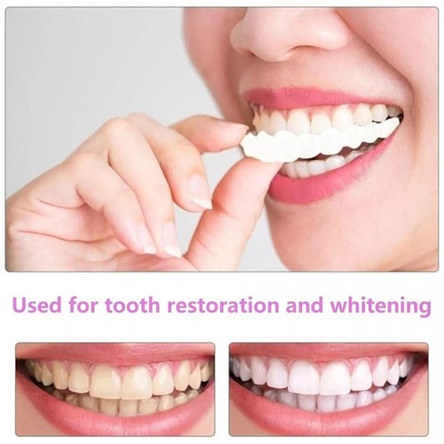 Juego de dientes postizos superior e inferior a presión carillas dentales dentaduras postizas cubierta dental falsa - Imagen 15 de 15