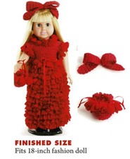 PARTY DOLL DRESS 18" CROCHET PATTERN ONLY