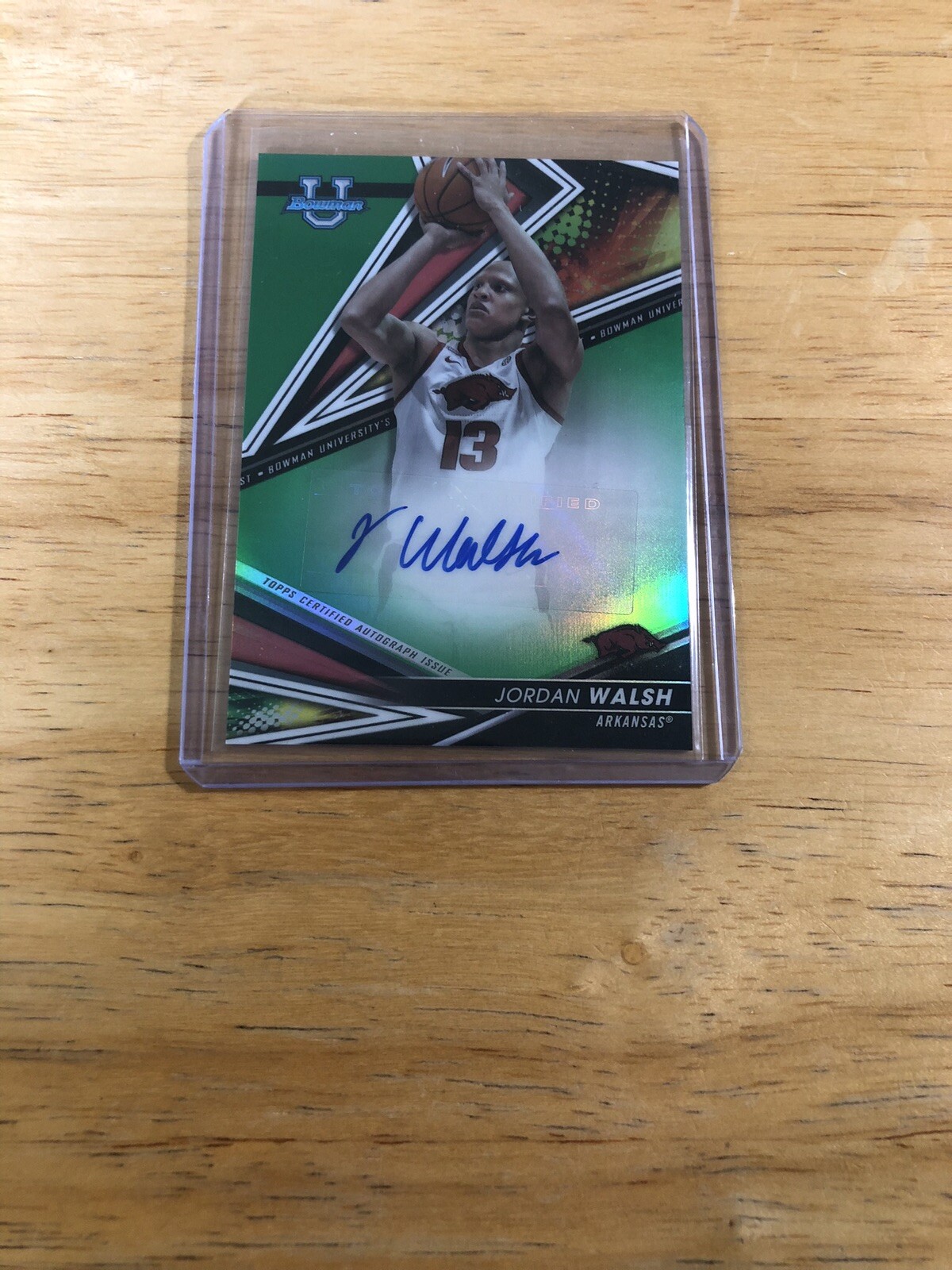2022-23 Bowman's Best University Jordan Walsh Green Refractor Rookie Auto #’d/99