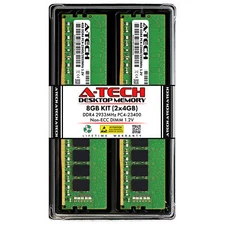 A-Tech 8GB 2x 4GB PC4-23400 Desktop DDR4 2933 Non-ECC DIMM 288-pin Memory RAM