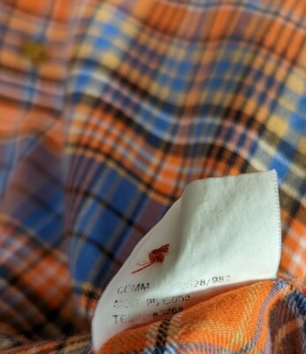 Vivienne Westwood MAN Vintage 1998 Orange Tartan Flannel Plaid