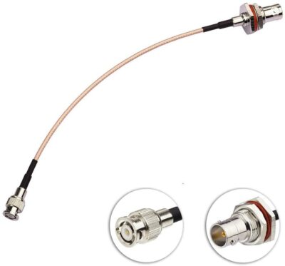 BNC Male to BNC Female Bulkhead Mount 75 Ohm Vedio SDI Cable 20cm for SDI Camera