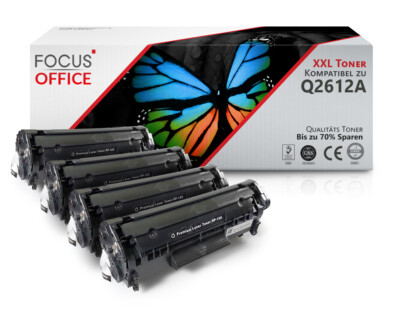 4x Alternative XXL Tonerkartusche für HP LaserJet1020 LaserJet1022 Q2612A Black