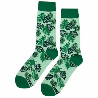 NWT Leaf Green Dress Socks Novelty Men 8-12 Green Crazy Fun Sockfly | eBay