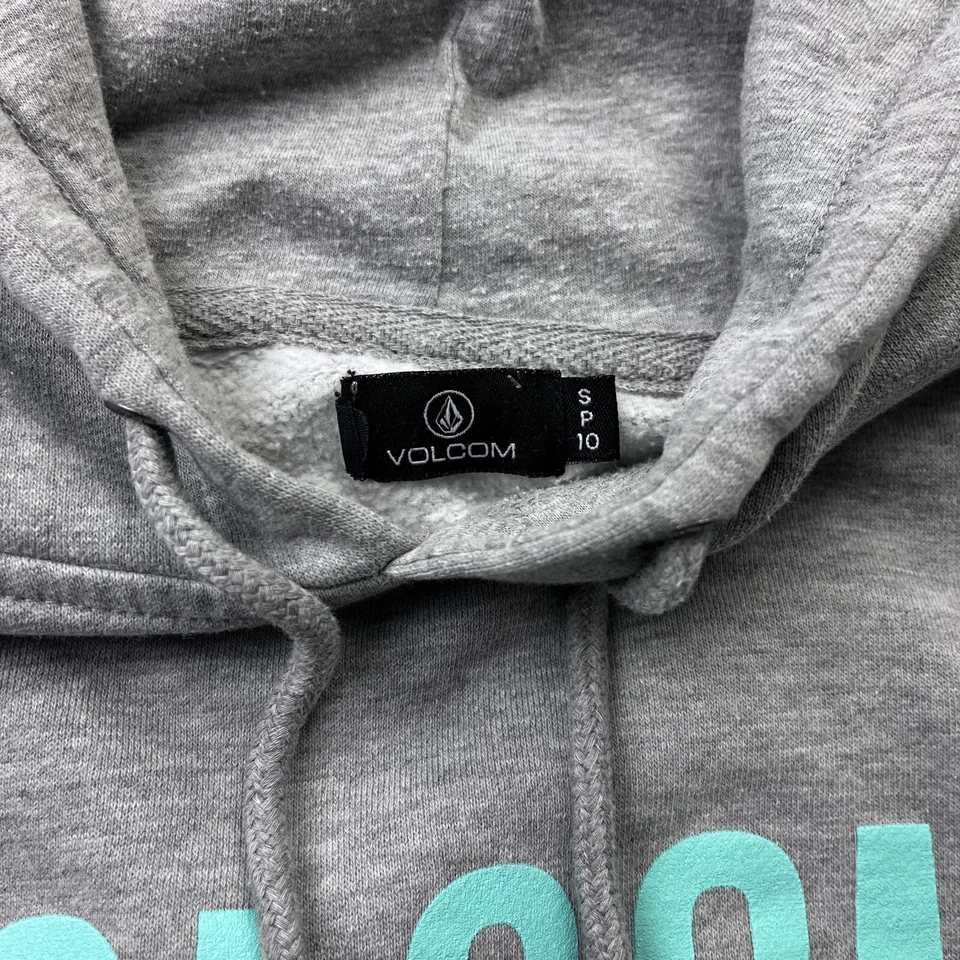 Volcom Sudadera con Capucha Niños Pequeña Gris Pullover Logo Gráfico Sudadera Skate Surf Informal Foto 2 de 4