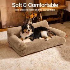 Mewoofun Large Dog Pet Sofa Fluffy Bed Soft Cat Couch with Removable Cover