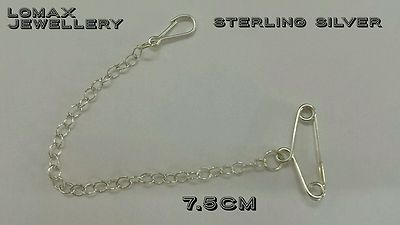 4-1/4 Long Large Safety Pin Sterling Silver Coral Brooch