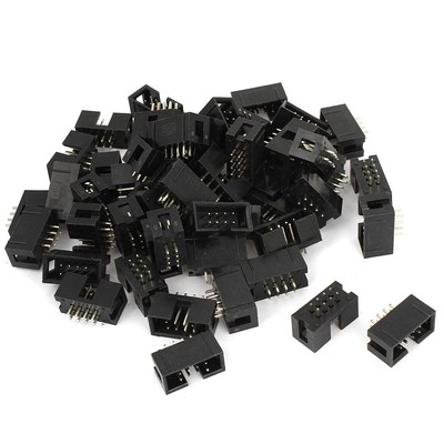 50pcs DC3-8P 2 Row 8 Pin 2.54MM JTAG Connector for Flat Ribbon Cable