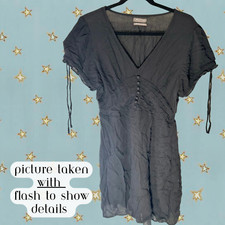 NWOT Urban Outfitters Talia Tie Sleeve Black Women's Mini Dress - Size Large