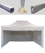 MCD Pop 40mm Grey Commercial Gazebo 3m x 4.5m Easy Up Pop Up With Sides