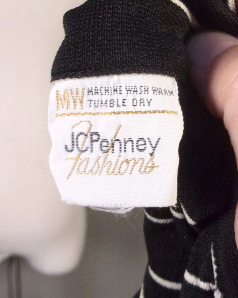 Camisa vintage anos 60 anos 70 JC Penney era espacial colarinho grande discoteca gradação listra P/M - Imagem 3 de 3