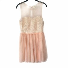 Urban Outfitters UO Women’s Pink Pins and Needles Sequin Babydoll Mini Dress 10